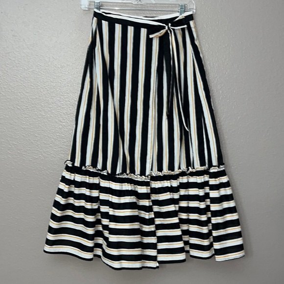 Who What Wear Dresses & Skirts - Who What Wear True Wrap Skirt striped Black/White/yellow Size 4